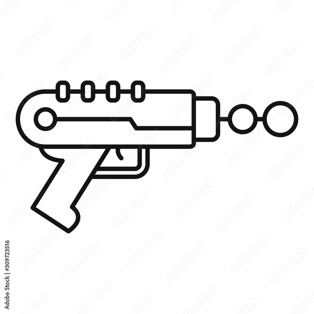 Ray blaster icon. Outline ray blaster vector icon for web design isolated on white background
