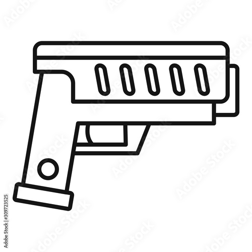 Combat blaster icon. Outline combat blaster vector icon for web design isolated on white background