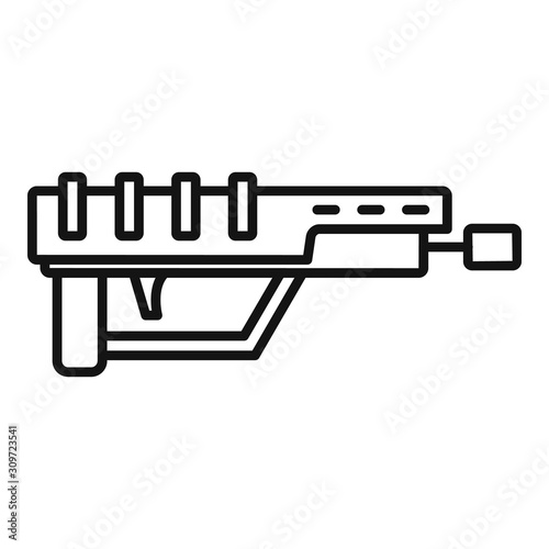 Game blaster icon. Outline game blaster vector icon for web design isolated on white background