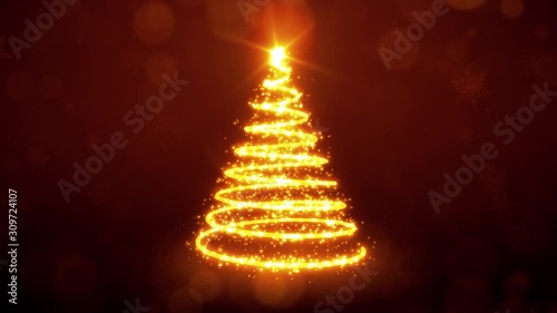 Holidays and Christmas Background animation with the concept of falling snowflakes and Christmas Decoration elements with the subtle snowy background 