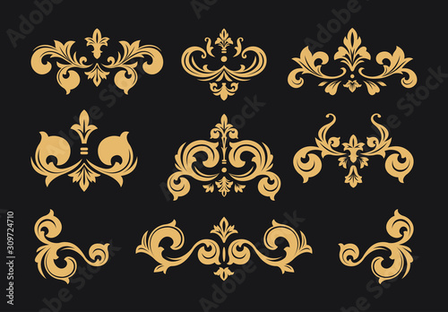 Vintage Baroque Victorian frame border set