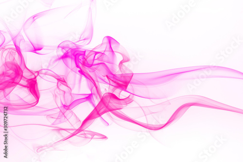 Beautiful pink smoke abstract on white background fo design