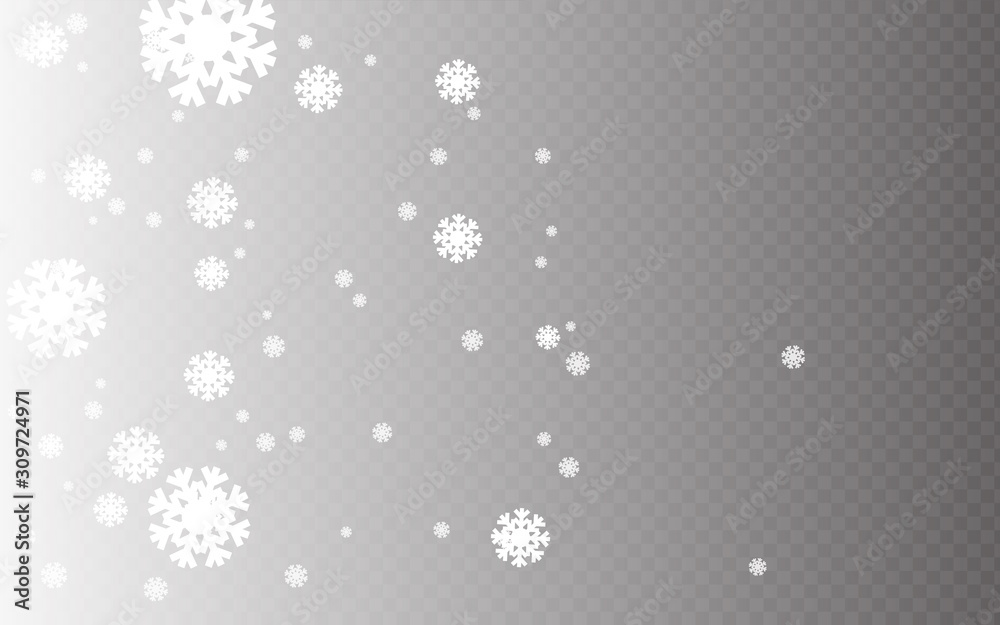 Snowflakes winter season background design with particles. White snow background. White particles dust with transparent background - obrazy, fototapety, plakaty 