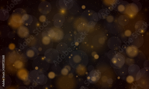 Abstract background with bokeh lights effect.  Vector magical background black and white, silver, gold glitter for Christmas, for your banner, post
