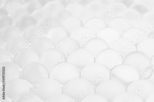 White soft light bubbles pattern of hydrogel balls as contemporary abstract background.