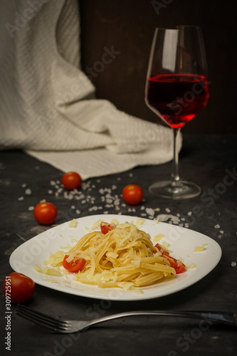 Italian pasta on a plate