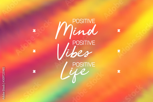 Positive mint, vibes and life poster. Inspirational quote banner.