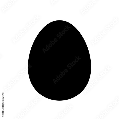 Egg simple icon design, vector egg silhouette, black color illustration
