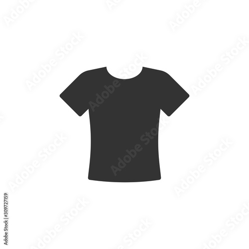 Tshirt icon in flat style. Casual clothes vector illustration on white isolated background. Polo wear business concept.
