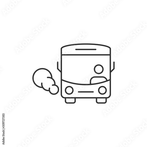 Bus icon in flat style. Coach vector illustration on white isolated background. Autobus vehicle business concept.