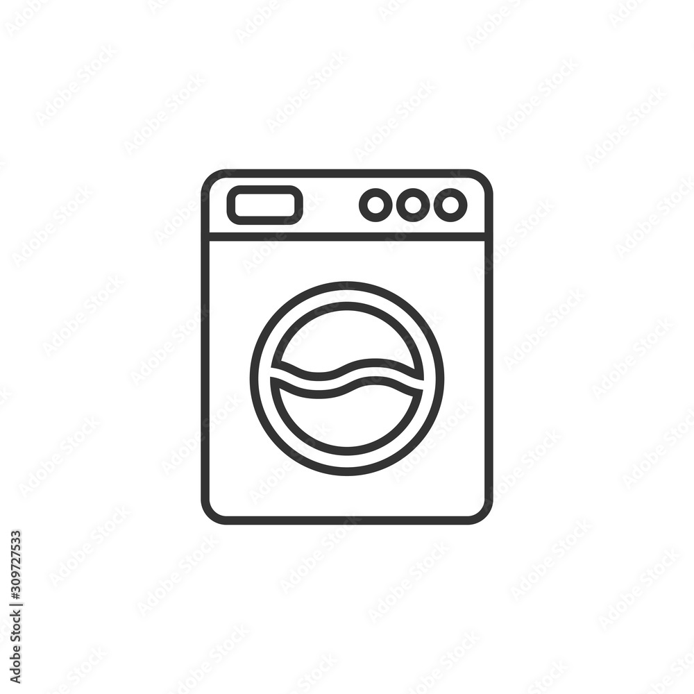 Washing machine icon in flat style. Washer vector illustration on white isolated background. Laundry business concept. Washing machine icon in flat style. Washer vector illustration on white isolated background. Laundry business concept.