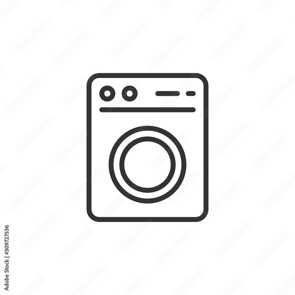 Washing machine icon in flat style. Washer vector illustration on white isolated background. Laundry business concept. Washing machine icon in flat style. Washer vector illustration on white isolated background. Laundry business concept.