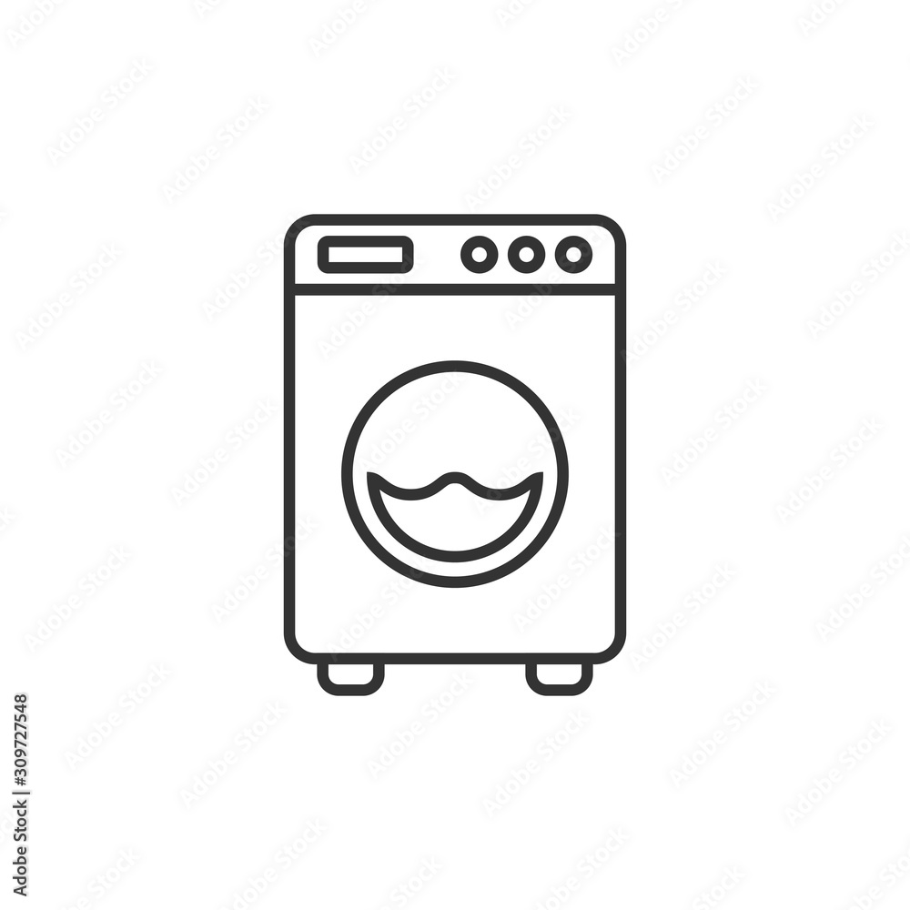 Washing machine icon in flat style. Washer vector illustration on white isolated background. Laundry business concept. Washing machine icon in flat style. Washer vector illustration on white isolated background. Laundry business concept.