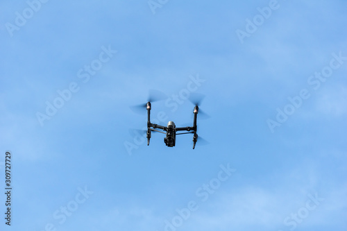 flying drone with camera on the sky