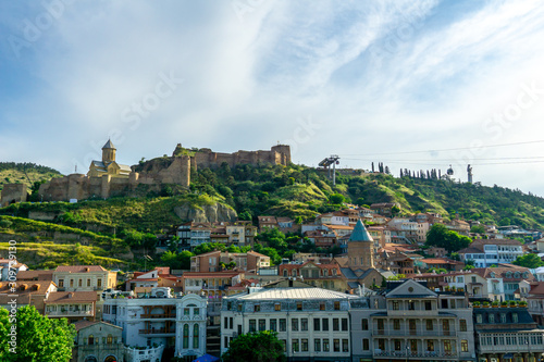 TBILISI, GEORGIA, JUNE 3, 2019: Cozy streets of historical center of old Tbilisi, Georgia