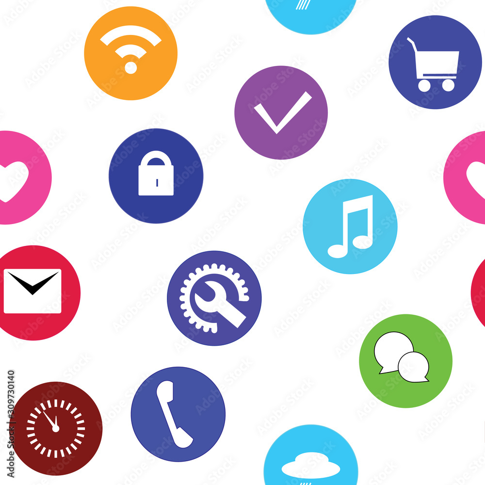 Image of randomly arranged icons. Seamless image Image of randomly arranged icons. Seamless image