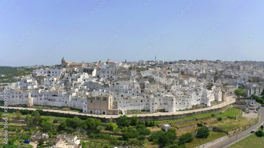 Aerial view of old town, Ostuni, Apulia, Italy Aerial view of old town, Ostuni, Apulia, Italy