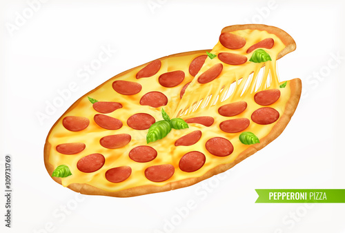 Hot Pepperoni Realistic Composition