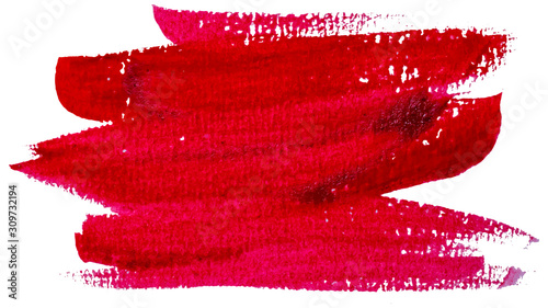 hand drawn isolated paintbrush gouache stripe with dirty red color esp 10 vector illustration