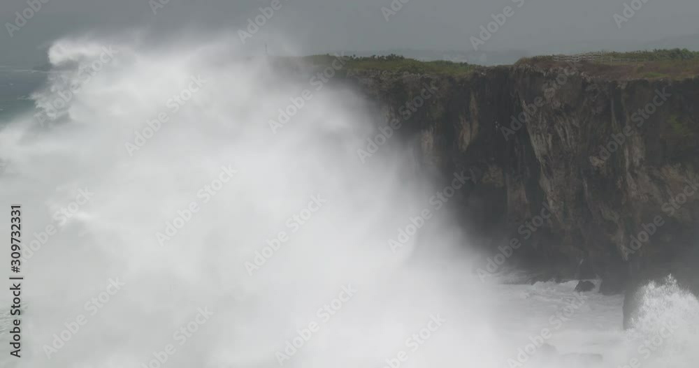 Massive Waves During Hurricane Crash Into Cliffs - Hagupit Massive Waves During Hurricane Crash Into Cliffs - Hagupit