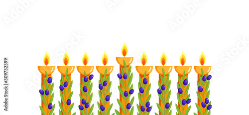 Holiday of Hanukkah, Hanukkah menorah, nine-branched candelabrum