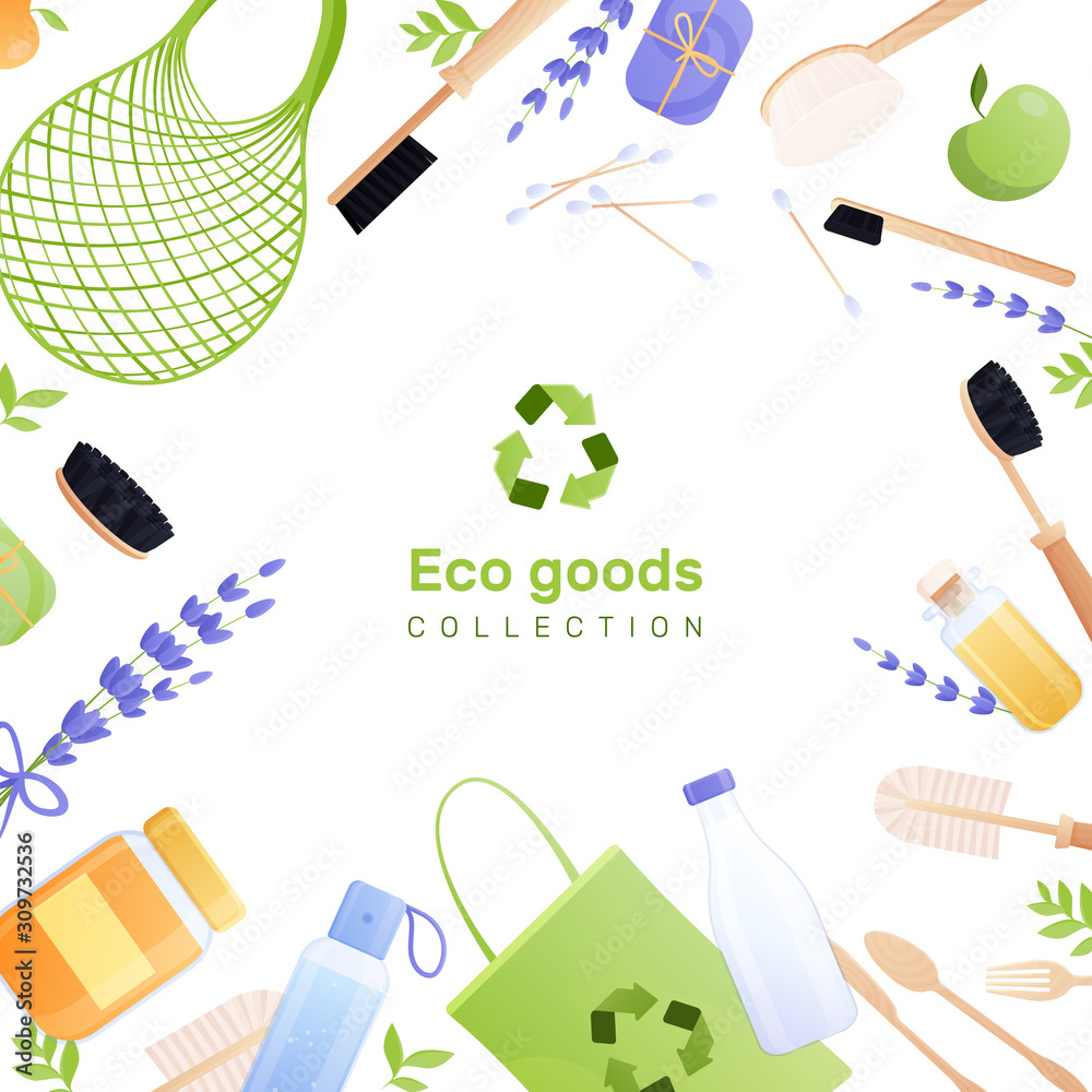 Eco Goods Flat Background Composition