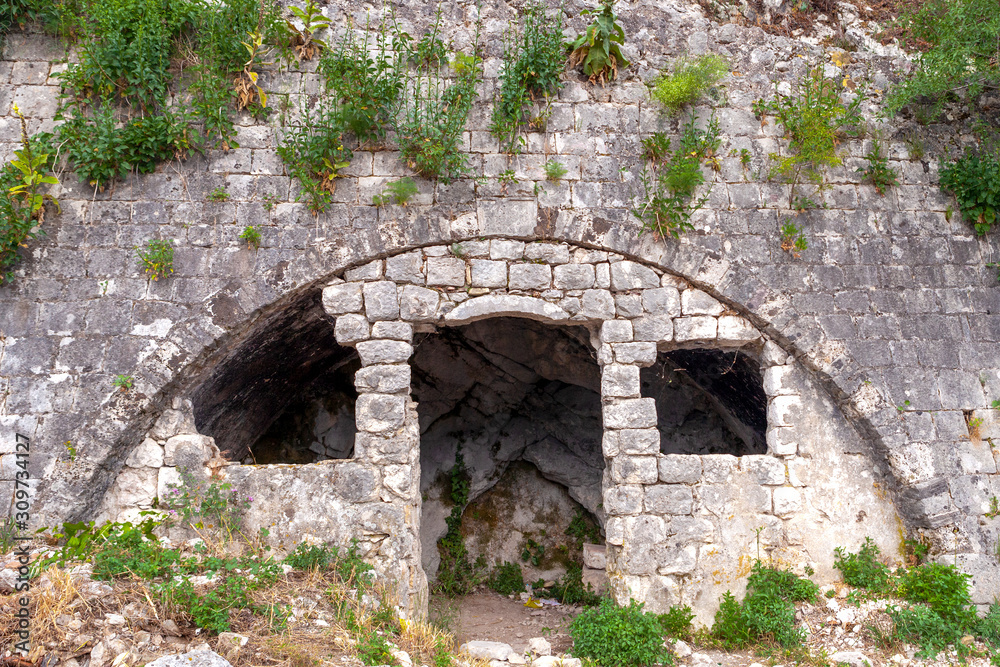 view of the fortress wall, Kotor, Montenegro view of the fortress wall, Kotor, Montenegro