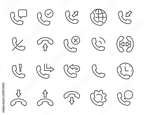 set of phone icons, call, telephone, contact