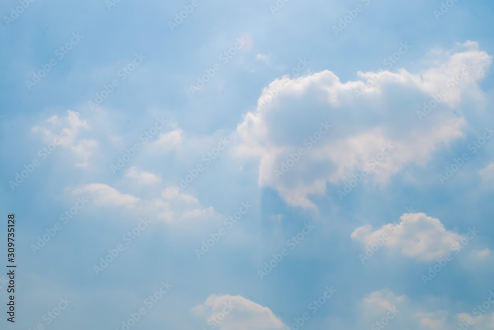 Beautiful fluffy white clouds with blue sky and Sunlight, Nature background. Beautiful fluffy white clouds with blue sky and Sunlight, Nature background.