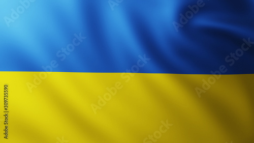 Large Ukrainian Flag background in the wind