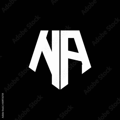 NA logo monogram with pentagon shape style design template