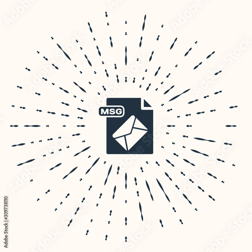 Grey MSG file document. Download msg button icon isolated on beige background. MSG file symbol. Abstract circle random dots. Vector Illustration