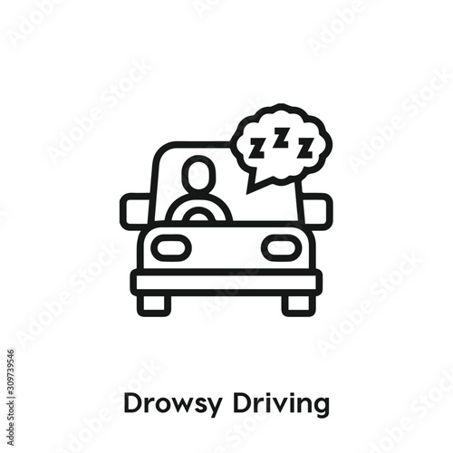 drowsy driving icon vector. drowsy driving icon vector symbol illustration. Modern simple vector icon for your design. sleepy night drunk icon vector	