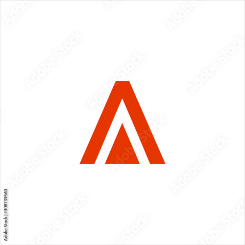 letter A logo with an abstract triangle shape