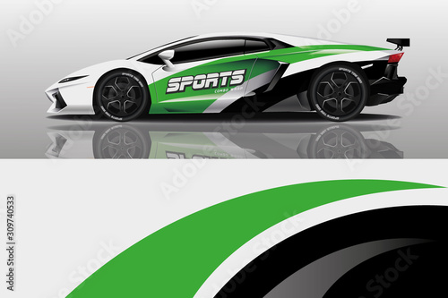 sport car decal wrap design vector