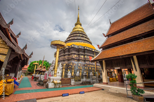 Wat Phra That Lampang Luang-Lampang: 10 August 2019, male and female tourists traveling to the north of Chang Wat Lampang, Thailand
