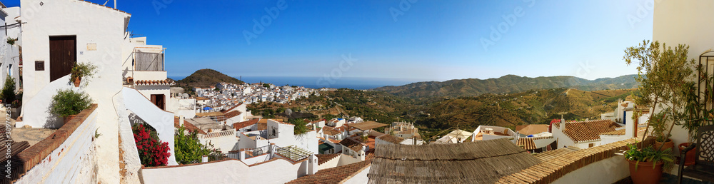 Panoramic view in Frigiliana, Andalusia, Spain