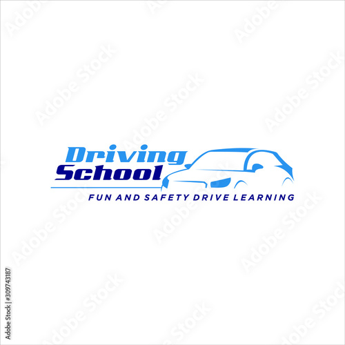 Driving School Logo Design Car Vector, Drive License Illustration Template 