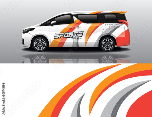 van car decal wrap design vector