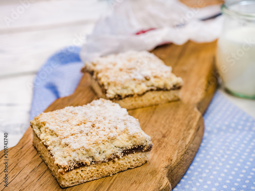 Fresh, fragrant homemade pastries. Close-up, side view. Tasty and healthy eating concept