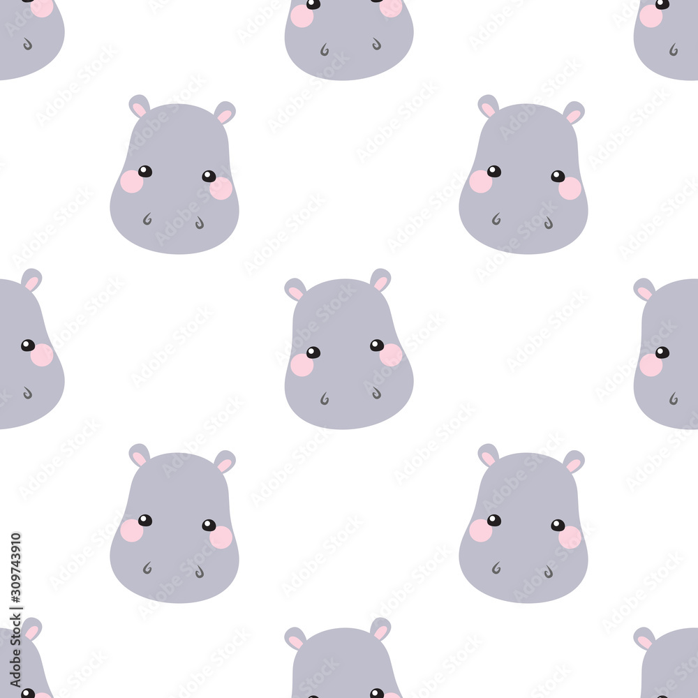 Cute hippo face pattern Cute hippo face pattern