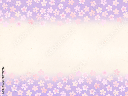 散り桜-紫xベージュ背景