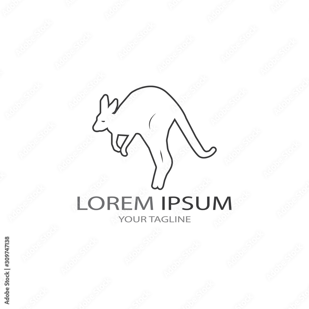  Kangaroo logo vector template icon