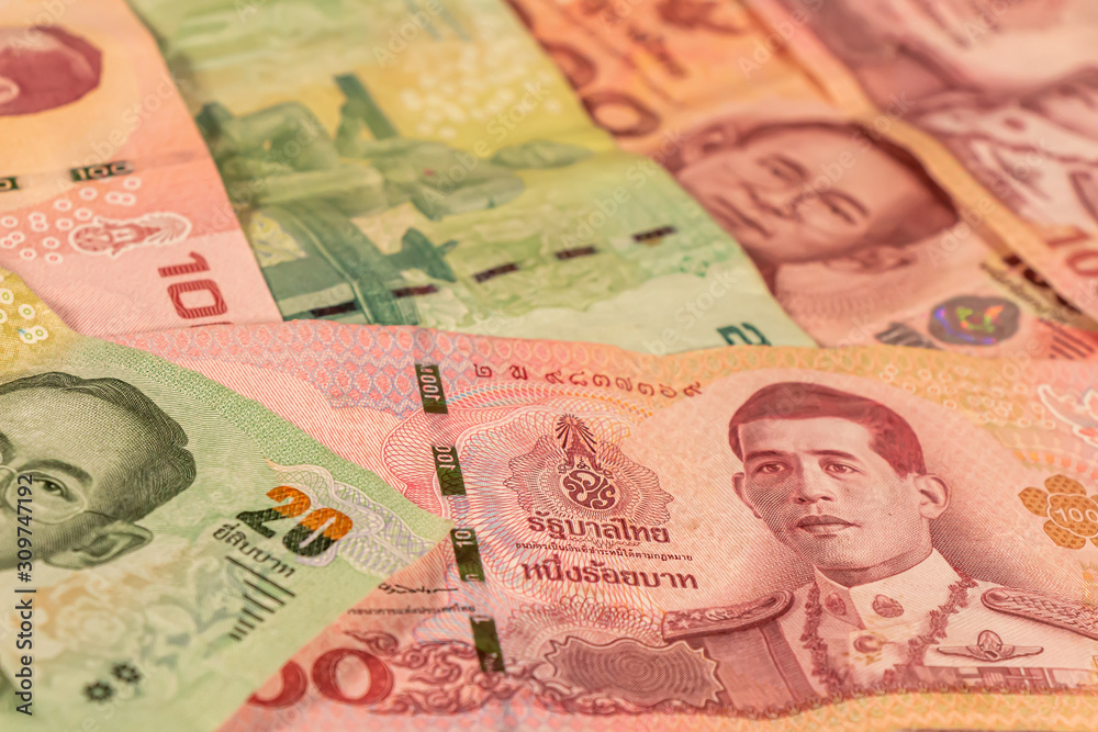 Fototapeta premium Thai baht. THB banknotes. Thailand, TH