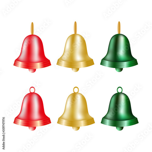 Christmas Bell Isolated on White Background. Vector illustration.