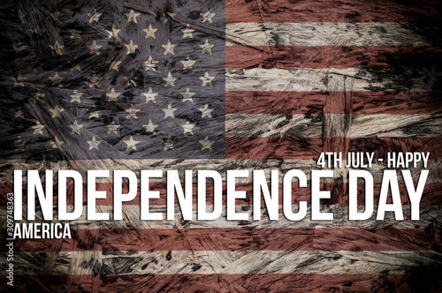 Independence day 2020: Stars and stripes wood background and an inscription for the Indipendence day (4th July) celebrations photo