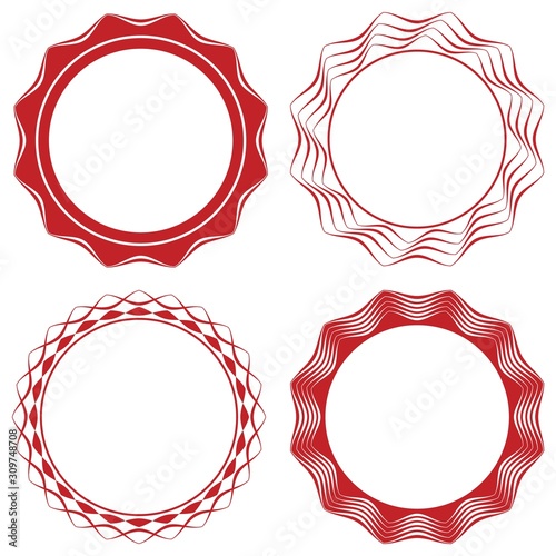 Geometric circular ornaments set of vector patterns.
