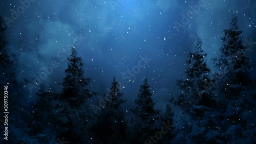 Dark Winter Night Background Loop
