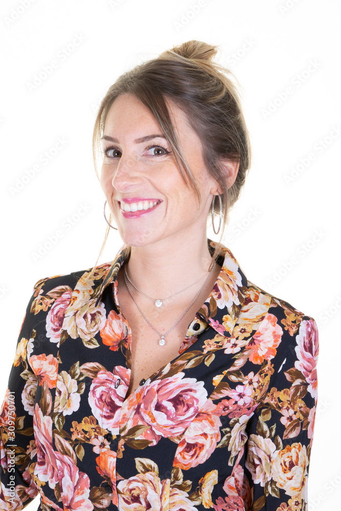 Beautiful young woman portrait in white background Beautiful young woman portrait in white background
