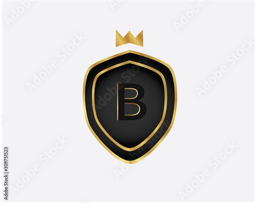 Golden Luxury Letter B logo. Elegant Luxury Logo template in vector for Restaurant, Royalty, Boutique, Cafe, Hotel, wedding, Jewelry, Fashion , emblem, label vector illustration